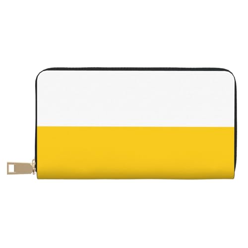 BOXILTD Ledergeldbörse mit Thüringen-Flagge für Damen und Herren – lange Geldbörse mit Reißverschluss, großes Fassungsvermögen, Kreditkartenhalter, Reisegepäck, Die schlesische Flagge, One Size von BOXILTD