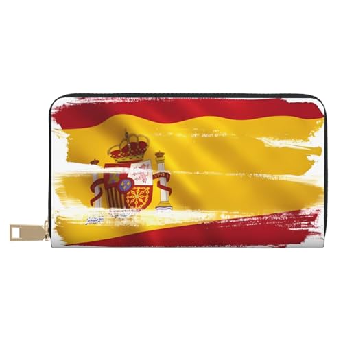BOXILTD Ledergeldbörse mit Thüringen-Flagge für Damen und Herren – lange Geldbörse mit Reißverschluss, großes Fassungsvermögen, Kreditkartenhalter, Reisegepäck, Flagge Spaniens, Einheitsgröße BOXILTD Ledergeldbörse mit Thüringen-Flagge für Damen und Herren – lange Geldbörse mit Reißverschluss, großes Fassungsvermögen, Kreditkartenhalter, Reisegepäck, Flagge Spaniens, Einheitsgröße von BOXILTD