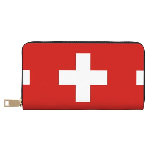 BOXILTD Ledergeldbörse mit Thüringen-Flagge für Damen und Herren – lange Geldbörse mit Reißverschluss, großes Fassungsvermögen, Kreditkartenhalter, Reisegepäck, Schweizer Flagge, One Size, 100 cm BOXILTD Ledergeldbörse mit Thüringen-Flagge für Damen und Herren – lange Geldbörse mit Reißverschluss, großes Fassungsvermögen, Kreditkartenhalter, Reisegepäck, Schweizer Flagge, One Size, 100 cm von BOXILTD