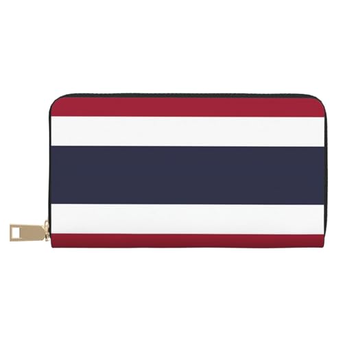 BOXILTD Ledergeldbörse mit Thüringen-Flagge für Damen und Herren – lange Geldbörse mit Reißverschluss, großes Fassungsvermögen, Kreditkartenhalter, Reisegepäck, Thailand-Flagge, One Size BOXILTD Ledergeldbörse mit Thüringen-Flagge für Damen und Herren – lange Geldbörse mit Reißverschluss, großes Fassungsvermögen, Kreditkartenhalter, Reisegepäck, Thailand-Flagge, One Size von BOXILTD