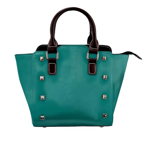BOXILTD Natural Green Studded Handtasche für Frauen - Damen Große Crossbody Bag Leder Handtasche Geeignet für Tägliche Reisen, Schwarz BOXILTD Natural Green Studded Handtasche für Frauen - Damen Große Crossbody Bag Leder Handtasche Geeignet für Tägliche Reisen, Schwarz von BOXILTD
