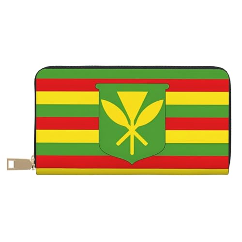 BOXILTD Ohio Geldbörse aus Leder mit Staatsflagge für Damen und Herren, langer Reißverschluss, großes Fassungsvermögen, Kreditkartenhalter, Reisegepäck, Hawaiianische Flagge, One Size BOXILTD Ohio Geldbörse aus Leder mit Staatsflagge für Damen und Herren, langer Reißverschluss, großes Fassungsvermögen, Kreditkartenhalter, Reisegepäck, Hawaiianische Flagge, One Size von BOXILTD