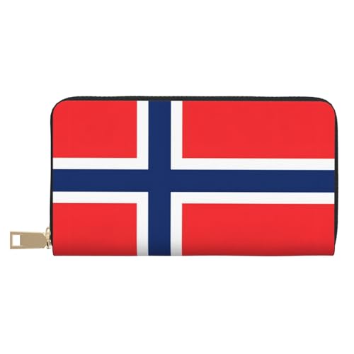 BOXILTD Ohio Geldbörse aus Leder mit Staatsflagge für Damen und Herren, langer Reißverschluss, großes Fassungsvermögen, Kreditkartenhalter, Reisegepäck, Norwegische Flagge, Einheitsgröße BOXILTD Ohio Geldbörse aus Leder mit Staatsflagge für Damen und Herren, langer Reißverschluss, großes Fassungsvermögen, Kreditkartenhalter, Reisegepäck, Norwegische Flagge, Einheitsgröße von BOXILTD
