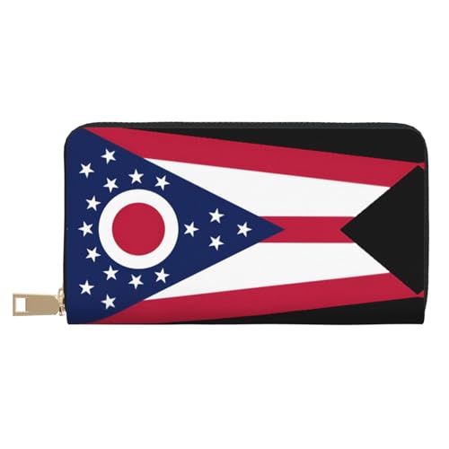 BOXILTD Ohio Geldbörse aus Leder mit Staatsflagge für Damen und Herren, langer Reißverschluss, großes Fassungsvermögen, Kreditkartenhalter, Reisegepäck, Ohio State Flag, Einheitsgröße BOXILTD Ohio Geldbörse aus Leder mit Staatsflagge für Damen und Herren, langer Reißverschluss, großes Fassungsvermögen, Kreditkartenhalter, Reisegepäck, Ohio State Flag, Einheitsgröße von BOXILTD