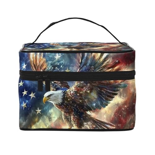 BOXILTD Soaring Eagle Große Kosmetiktasche für Frauen – Reise-Make-up-Tasche für Zuhause, Fitnessstudio und lange Reisen, Schwarz, Aufsteigender Adler, Einheitsgröße BOXILTD Soaring Eagle Große Kosmetiktasche für Frauen – Reise-Make-up-Tasche für Zuhause, Fitnessstudio und lange Reisen, Schwarz, Aufsteigender Adler, Einheitsgröße von BOXILTD