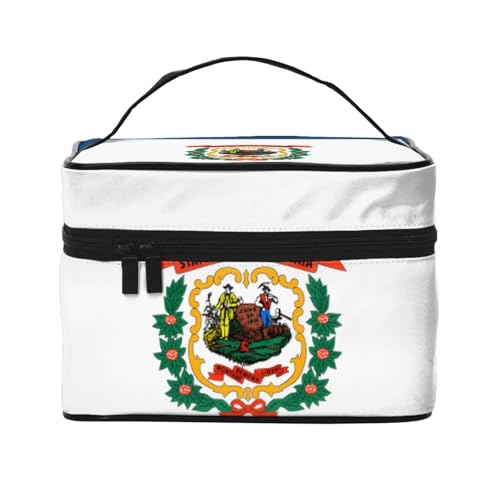 BOXILTD Soaring Eagle Große Kosmetiktasche für Frauen – Reise-Make-up-Tasche für Zuhause, Fitnessstudio und lange Reisen, Schwarz, Flagge von West Virginia, Einheitsgröße BOXILTD Soaring Eagle Große Kosmetiktasche für Frauen – Reise-Make-up-Tasche für Zuhause, Fitnessstudio und lange Reisen, Schwarz, Flagge von West Virginia, Einheitsgröße von BOXILTD