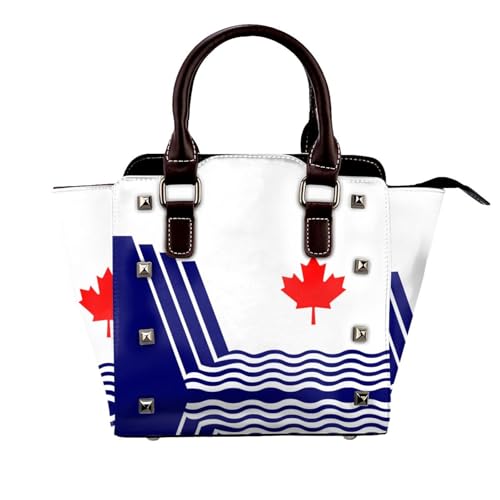 BOXILTD The Flag of Scarborough Nietenhandtasche für Damen - Große Crossbody-Tasche Leder Handtasche geeignet für tägliche Reisen, Schwarz BOXILTD The Flag of Scarborough Nietenhandtasche für Damen - Große Crossbody-Tasche Leder Handtasche geeignet für tägliche Reisen, Schwarz von BOXILTD