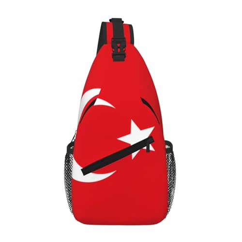 BOXILTD Umhängetasche mit friesischer Flagge, für Damen und Herren, Rucksack, Schultertasche, Reisen, Wandern, Brusttasche, Arbeit und Reisen, Flagge der Türkei, Einheitsgröße BOXILTD Umhängetasche mit friesischer Flagge, für Damen und Herren, Rucksack, Schultertasche, Reisen, Wandern, Brusttasche, Arbeit und Reisen, Flagge der Türkei, Einheitsgröße von BOXILTD