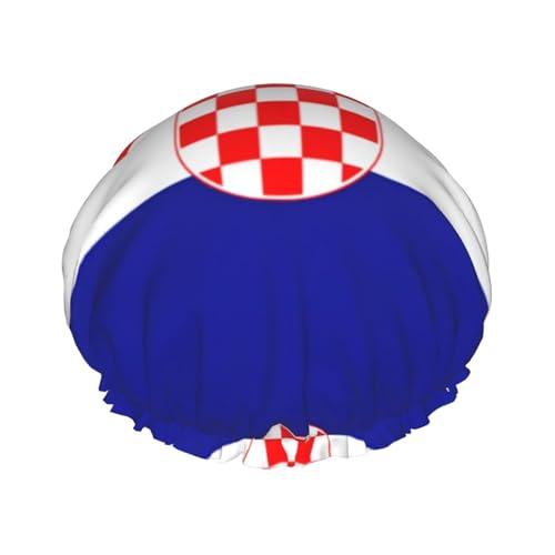 Duschhauben mit Flagge der Republik Kroatien für Frauen, wiederverwendbare Duschhaube, perfekte Duschhauben für langes Haar und den täglichen Gebrauch Duschhauben mit Flagge der Republik Kroatien für Frauen, wiederverwendbare Duschhaube, perfekte Duschhauben für langes Haar und den täglichen Gebrauch von BOXILTD