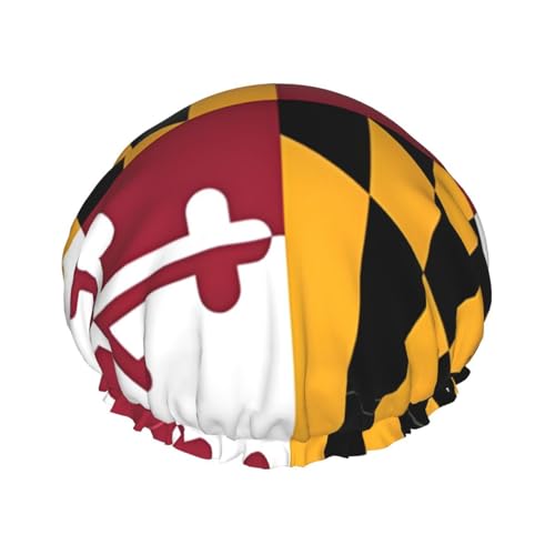 Duschhauben mit Flagge von Maryland für Frauen, wiederverwendbare Duschhaube, perfekte Duschhauben für langes Haar und den täglichen Gebrauch Duschhauben mit Flagge von Maryland für Frauen, wiederverwendbare Duschhaube, perfekte Duschhauben für langes Haar und den täglichen Gebrauch von BOXILTD