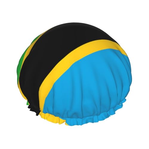Duschhauben mit Tansania-Flagge für Frauen, wiederverwendbare Duschhaube, perfekte Duschhauben für langes Haar und den täglichen Gebrauch Duschhauben mit Tansania-Flagge für Frauen, wiederverwendbare Duschhaube, perfekte Duschhauben für langes Haar und den täglichen Gebrauch von BOXILTD