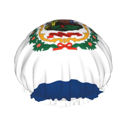 Duschhauben mit West-Virginia-Flagge für Frauen, wiederverwendbare Duschhaube, perfekte Duschhauben für lange Haare und den täglichen Gebrauch Duschhauben mit West-Virginia-Flagge für Frauen, wiederverwendbare Duschhaube, perfekte Duschhauben für lange Haare und den täglichen Gebrauch von BOXILTD