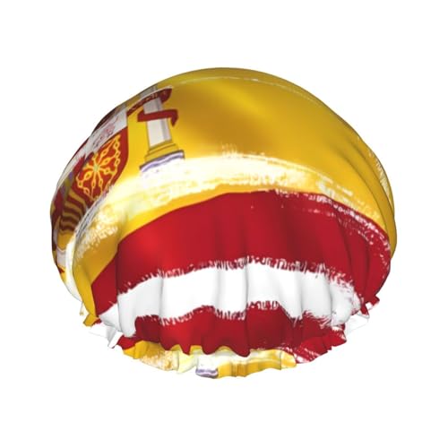 Duschhauben mit spanischer Flagge für Frauen, wiederverwendbare Duschhaube, perfekte Duschhauben für langes Haar und den täglichen Gebrauch Duschhauben mit spanischer Flagge für Frauen, wiederverwendbare Duschhaube, perfekte Duschhauben für langes Haar und den täglichen Gebrauch von BOXILTD