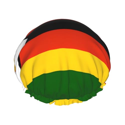 Flagge von Simbabwe Duschhauben für Frauen, wiederverwendbare Duschhaube, perfekte Duschhauben für langes Haar und den täglichen Gebrauch Flagge von Simbabwe Duschhauben für Frauen, wiederverwendbare Duschhaube, perfekte Duschhauben für langes Haar und den täglichen Gebrauch von BOXILTD