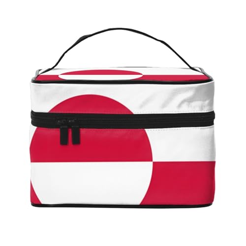 Große Kosmetiktasche für Damen, Reise-Make-up-Tasche für Zuhause, Fitnessstudio und lange Reisen, Hellblau, Flagge Grönlands, Einheitsgröße Große Kosmetiktasche für Damen, Reise-Make-up-Tasche für Zuhause, Fitnessstudio und lange Reisen, Hellblau, Flagge Grönlands, Einheitsgröße von BOXILTD