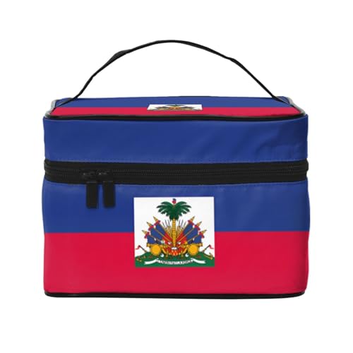 Große Kosmetiktasche für Damen, Reise-Make-up-Tasche für Zuhause, Fitnessstudio und lange Reisen, Hellblau, Haitianische Flagge, Einheitsgröße Große Kosmetiktasche für Damen, Reise-Make-up-Tasche für Zuhause, Fitnessstudio und lange Reisen, Hellblau, Haitianische Flagge, Einheitsgröße von BOXILTD