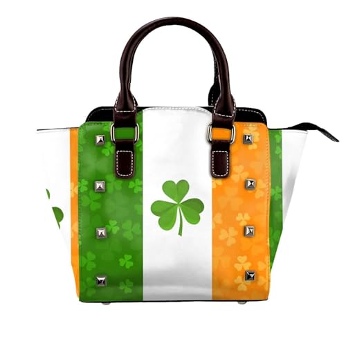 Hellblaue Handtasche mit Nieten für Damen, große Umhängetasche, Leder, geeignet für den täglichen Gebrauch, Schwarz, Irische Flagge, Einheitsgröße Hellblaue Handtasche mit Nieten für Damen, große Umhängetasche, Leder, geeignet für den täglichen Gebrauch, Schwarz, Irische Flagge, Einheitsgröße von BOXILTD
