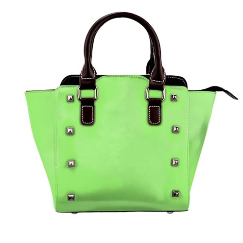 South Carolina Flag Nieten Handtasche für Frauen - Damen Große Crossbody Tasche Leder Handtasche Geeignet für tägliche Reisen, Schwarz, Solid Green, Einheitsgröße South Carolina Flag Nieten Handtasche für Frauen - Damen Große Crossbody Tasche Leder Handtasche Geeignet für tägliche Reisen, Schwarz, Solid Green, Einheitsgröße von BOXILTD