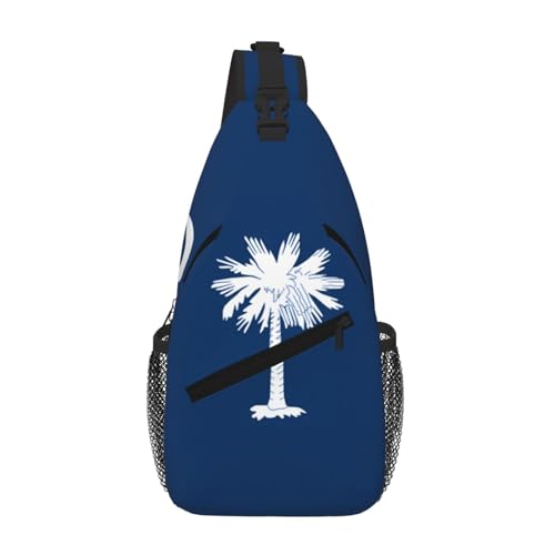 Umhängetasche mit South Carolina Flagge, für Damen und Herren, Rucksack, Schultertasche, Reisen, Wandern, Brusttasche, Arbeit und Reisen, South Carolina Flagge, Einheitsgröße Umhängetasche mit South Carolina Flagge, für Damen und Herren, Rucksack, Schultertasche, Reisen, Wandern, Brusttasche, Arbeit und Reisen, South Carolina Flagge, Einheitsgröße von BOXILTD