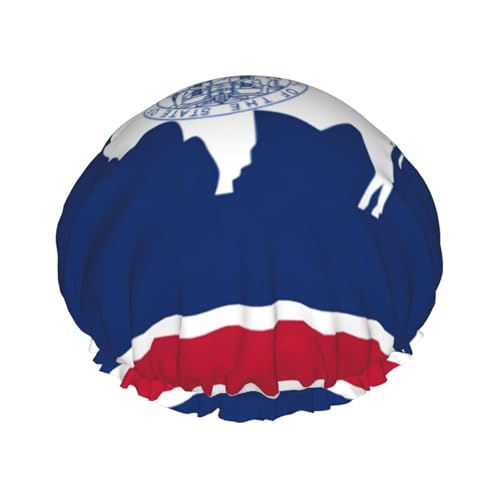Wyoming Duschhauben mit Staatsflagge für Frauen, wiederverwendbare Duschhaube, perfekte Duschhauben für langes Haar und den täglichen Gebrauch Wyoming Duschhauben mit Staatsflagge für Frauen, wiederverwendbare Duschhaube, perfekte Duschhauben für langes Haar und den täglichen Gebrauch von BOXILTD