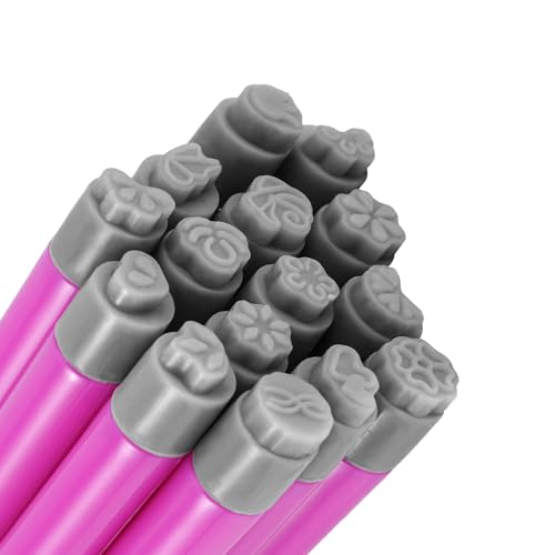 15 Stk Nailart Stempel Stifte Set, Nagel-Blumen-Design Stempelstifte Nagel-Graffiti Mode DIY Nailart-Punktierung Design-Tools mit Verschiedenen Mustern für Frauen Mädchen Zuhause Maniküre von BOXOB
