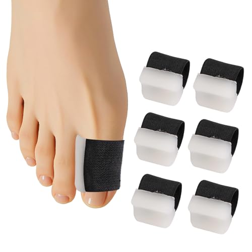 6 Teilige Überlappende Zehentrenner, Schwarze Tragbare Großzehenausrichtung Nagelwerkzeuge mit Stoßdämpfung für Männer und Frauen von BOXOB