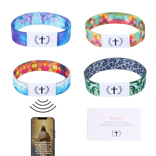 BOXOB 4stk NFC-Bibelarmbänder, Christliche Täglichen Bibelversen Armbänder Heiligen Schrift Jesus Inspirierende Glaubensbänder Geschenke Frauen Männer Religiöses Evangelium BOXOB 4stk NFC-Bibelarmbänder, Christliche Täglichen Bibelversen Armbänder Heiligen Schrift Jesus Inspirierende Glaubensbänder Geschenke Frauen Männer Religiöses Evangelium von BOXOB