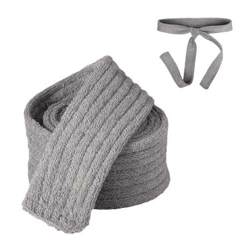 BOXOB Grauer Unisex-Erwachsener Bademantelgürtel, 180 cm x 4 cm, Frottee-Baumwolle von BOXOB