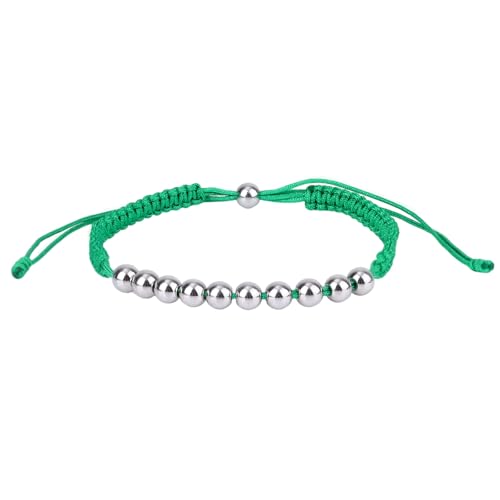 BOXOB Golf Punktezähler Armband, Edelstahl 10 Perlen Schlagzähler Größe Veränderbar Stilvoll Golf Schlagzähler Armband Accessoires Geschenke für Damen Herren (Grün) von BOXOB