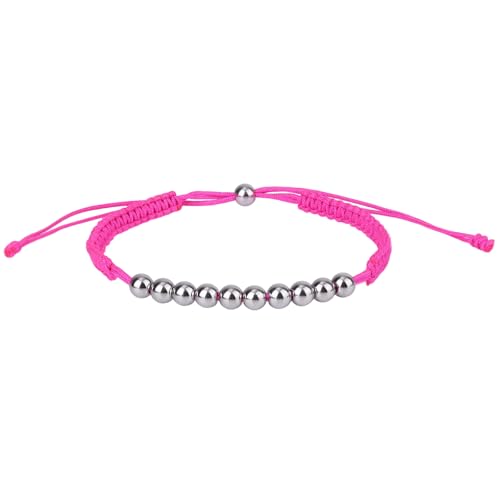 BOXOB Golf Punktezähler Armband, Edelstahl 10 Perlen Schlagzähler Größe Veränderbar Stilvoll Golf Schlagzähler Armband Accessoires Geschenke für Damen Herren (Rosenrot) von BOXOB