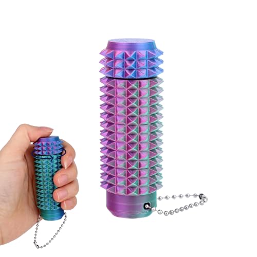 BOXOB Spiky Grippie-Schlüsselanhänger, Mini-Spiky-Massagegerät-Schlüsselanhänger für Die Tasche Originelle Geschenke für Freunde und Familie Beruhigender Zappel-Schlüsselanhänger Zur Entspannung von BOXOB