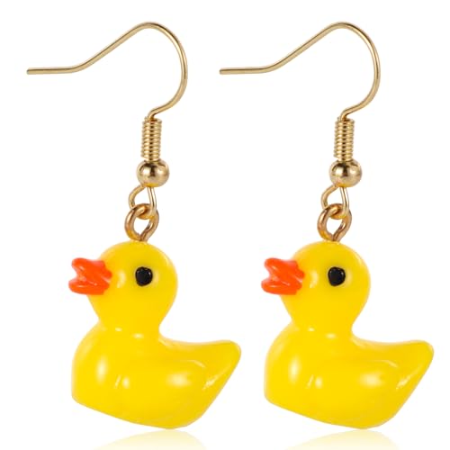 Gelbe Enten Ohrringe - Niedlich Acryl Baumelnde Ohrringe Personalisiert Bezaubernd Cartoon Stil Lustig Accessoires für Mädchen Frauen von BOXOB