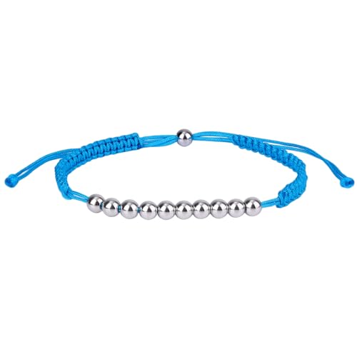 Golf Punktezähler Armband, Edelstahl 10 Perlen Schlagzähler Größe Veränderbar Stilvoll Golf Schlagzähler Armband Accessoires Geschenke für Damen Herren (Blau) von BOXOB