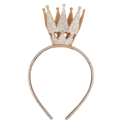 Herzkönigin Stirnband, Glänzendes Goldenes Stirnband Herzkönigin Kostüm Accessoires Goldene Tiara Geburtstagshaarband für Mädchen Maskerade Prinzessin von BOXOB