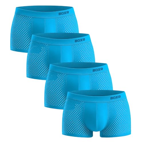 BOXR Underwear Bambus Boxershorts Herren 4er Pack Unterhosen Männer Ultra-Weich Atmungsaktiv Premium-Komfort Herren Unterwäsche von BOXR Underwear