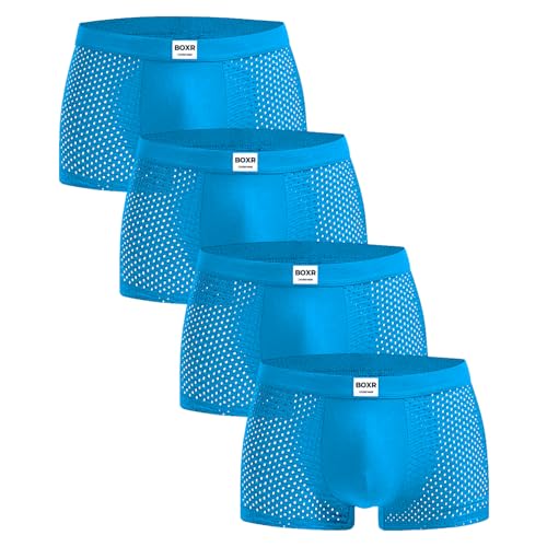 BOXR Underwear Bambus Boxershorts Herren 4er Pack Unterhosen Männer Ultra-Weich Atmungsaktiv Premium-Komfort Herren Unterwäsche von BOXR Underwear
