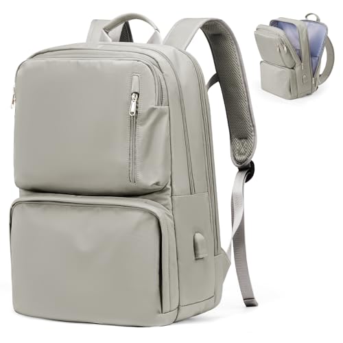 BOXSAM Handgepäck Rucksack 45x36x20 Easyjet, Travel Backpack 40x20x25 für Ryanair Wanderrucksack für Damen Herren, Flugzeug Carry-Ons Reiserucksack Casual Dayback Wasserdicht Business Rucksack,Braun. von BOXSAM