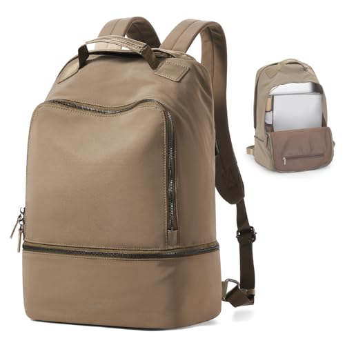 BOXSAM Schulrucksack Damen, Causal Travel Schultaschen für Mädchen im Teenageralter, Leichter Laptop Rucksack Mit Schuhfach Wasserdicht Bookbag College Work Daypack,Bronze von BOXSAM