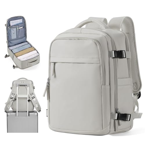 Handgepäck Rucksack 45x36x20 Easyjet, Travel Backpack 40x20x25 für Ryanair Wanderrucksack für Damen Herren, Flugzeug Carry-Ons Reiserucksack Casual Dayback Wasserdicht Business Rucksack Braun.. von BOXSAM