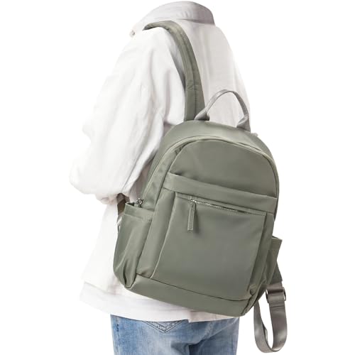 Kleiner Rucksack Damen, Wasserdicht Cityrucksack Mini Rucksack Daypacks Damen-rucksackhandtaschen Elegant Tagesrucksack Modern Backpack Women für Lässig Reise Arbeit,grün von BOXSAM