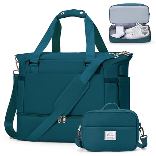 Sporttasche & Reisetasche für Damen und Herren, Tasche für Sport Fitness mit Schuhfach Nassfach, Sport Travel Bag Weekender mit Trolleyhülle, Wasserdicht Trainingstasche Gym Bag,Blau von BOXSAM