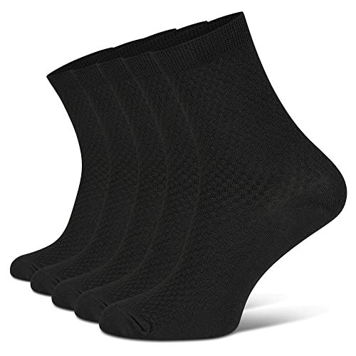 BOXXIS & FUSSLIS | 5 Paare Tennissocken | Schwarz | Damen & Herren | aus Bambus (as3, numeric, numeric_45, numeric_50, regular, regular, 45-50) von BOXXIS & FUSSLIS