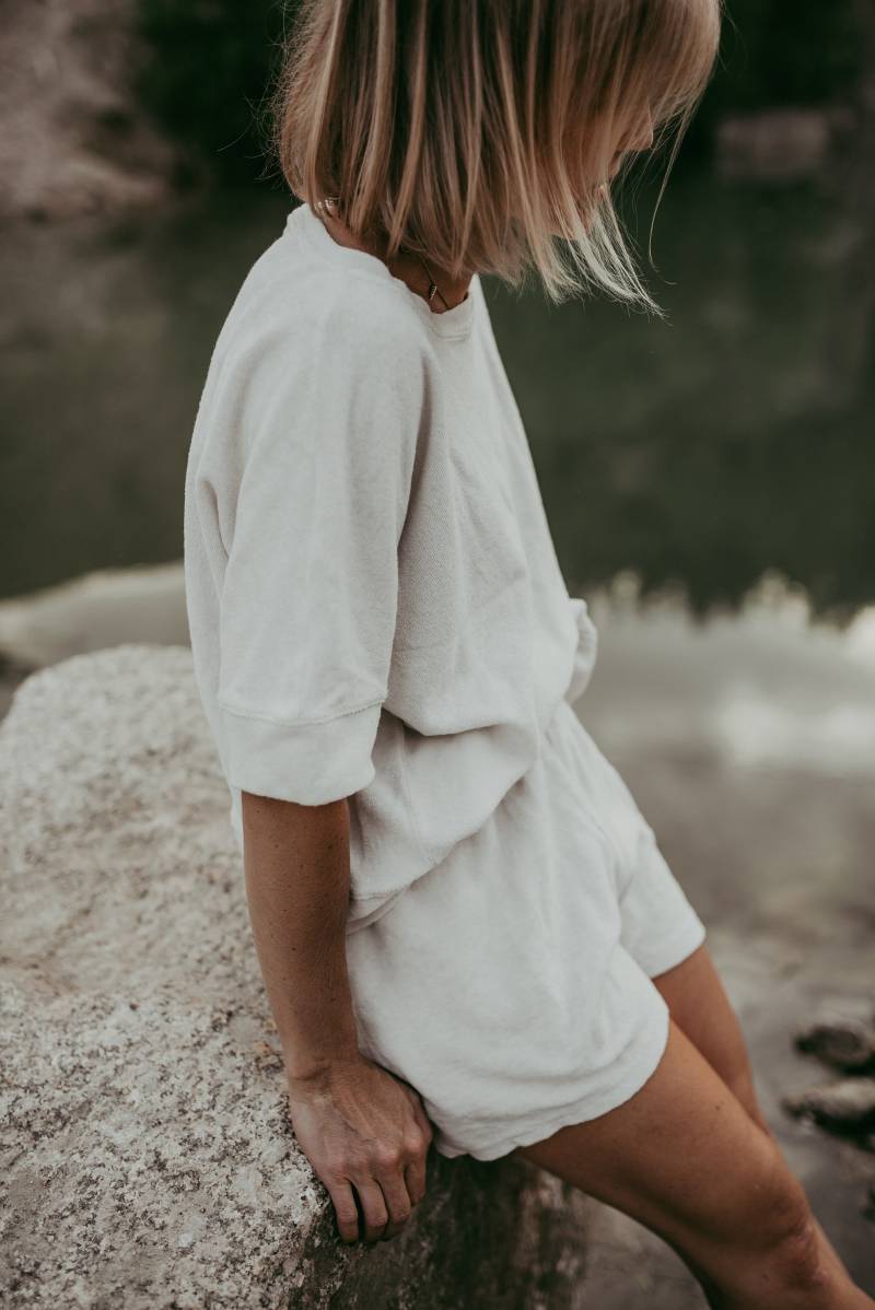 Bio-Baumwoll-Frottee Set Damen Top Und Shorts - Loungewear von BOXXkids