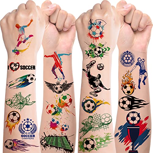 20 Blätter Fußball Tattoo Kinder Jungen, Kindertattoos Fussball Sticker, Tattoos Jungs Fussball Geschenke Jungen Give Away Kindergeburtstag Mitgebsel, Fußball Mitbringsel Kleinigkeiten Kinder von BOYATONG