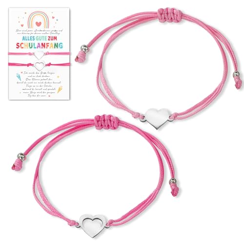 2 Endlich Schulkind Armband Einschulung Mädchen, Schulkind 2025 Mädchen Einschulung Geschenk, Schultüte Füllung Dinge für Schultüte, Schulanfang Geschenke für Mädchen Jungen von BOYATONG