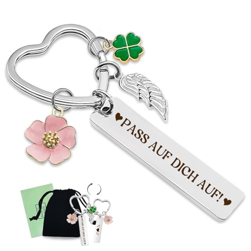Kleine Geschenke für Frauen Beste Freundin, Personalisiert Schutzengel Schlüsselanhänger Herz Auto, Geschenk für 18. Geburtstag Mädchen, Weihnachtsgeschenke Nikolaus Adventskalender Füllung 2025 von BOYATONG