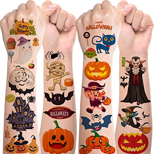 Tattoo Kinder, 20 Blatt Halloween Temporäre Tattoos Kindertattoos, Halloween Tattoos für Kinder, Halloween Party Gefälligkeiten Halloween Deko Kinder von BOYATONG