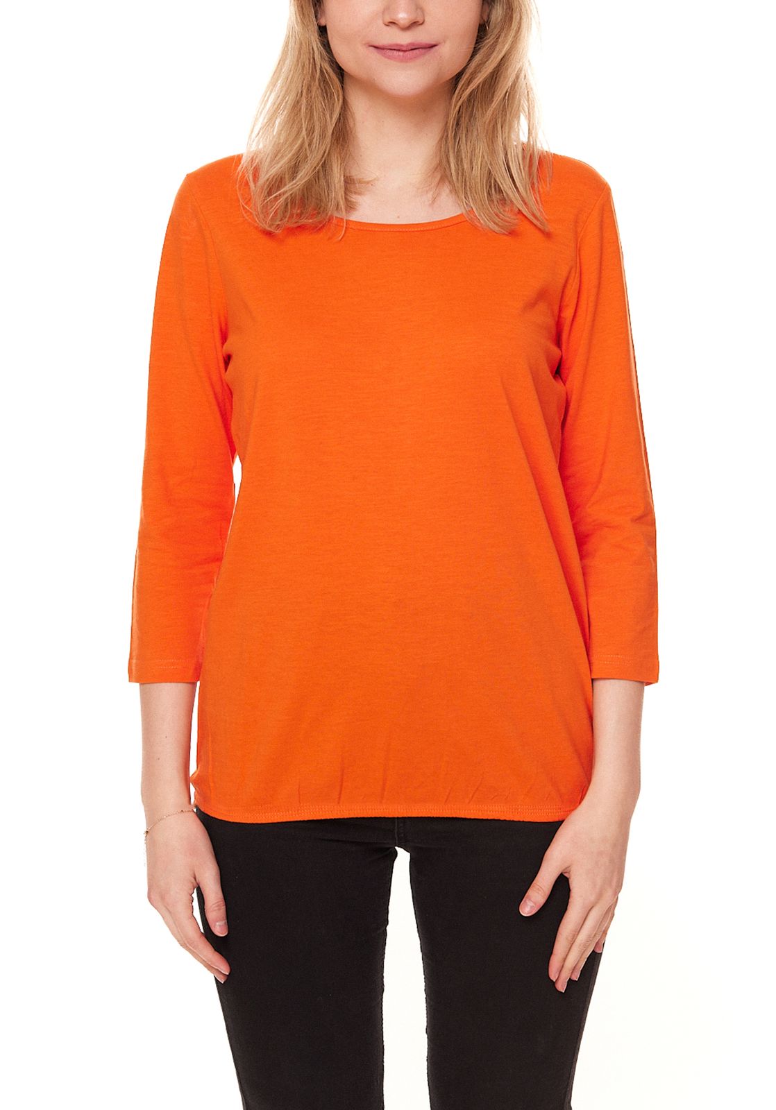 BOYSEN´S Damen Basic-Shirt 3/4 Arm mit Gummizug 87580407 Orange von BOYSEN´S