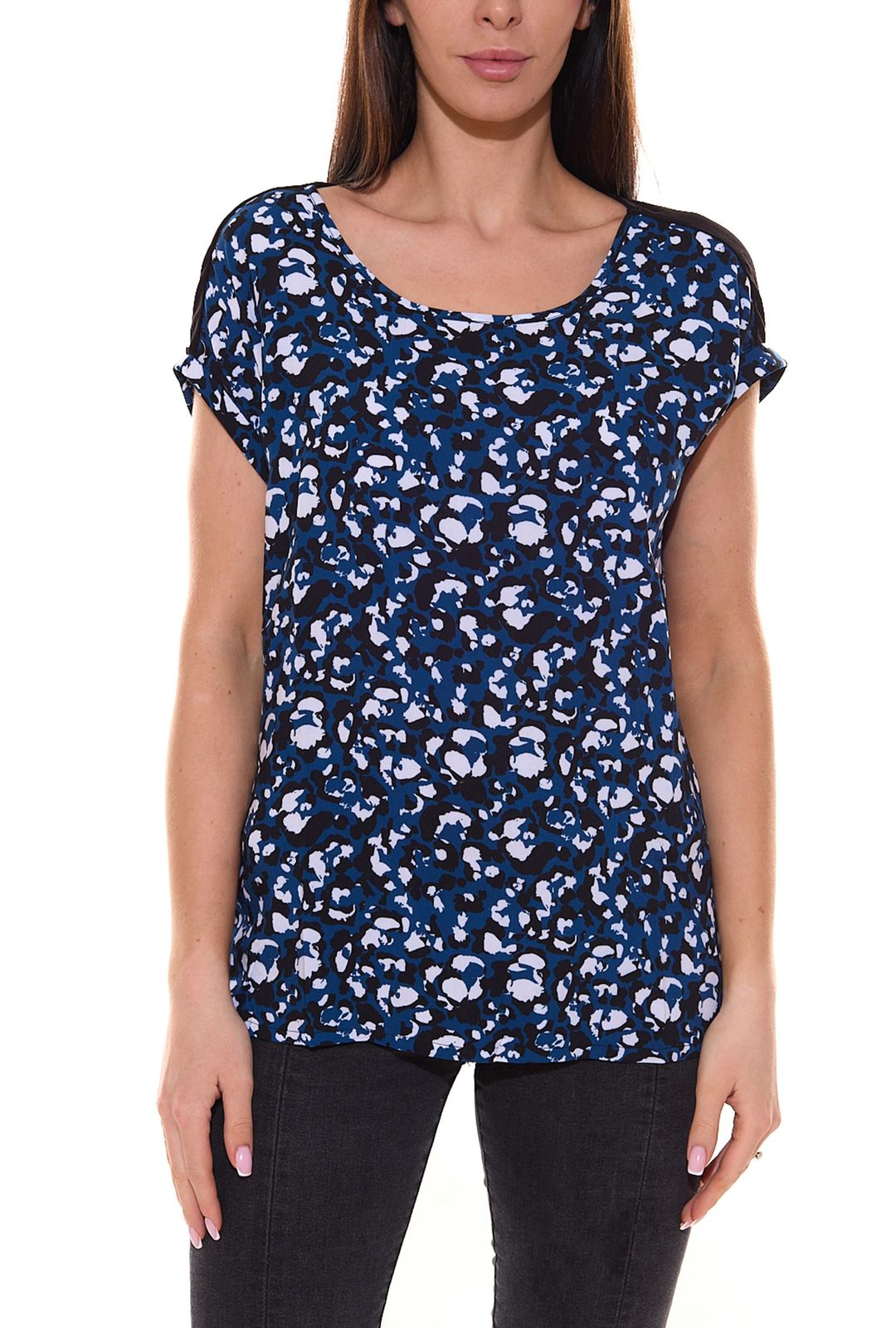 BOYSEN´S Damen Shirtbluse luftiges Sommer-Shirt mit schlichtem Rücken 96935859 Blau von BOYSEN´S