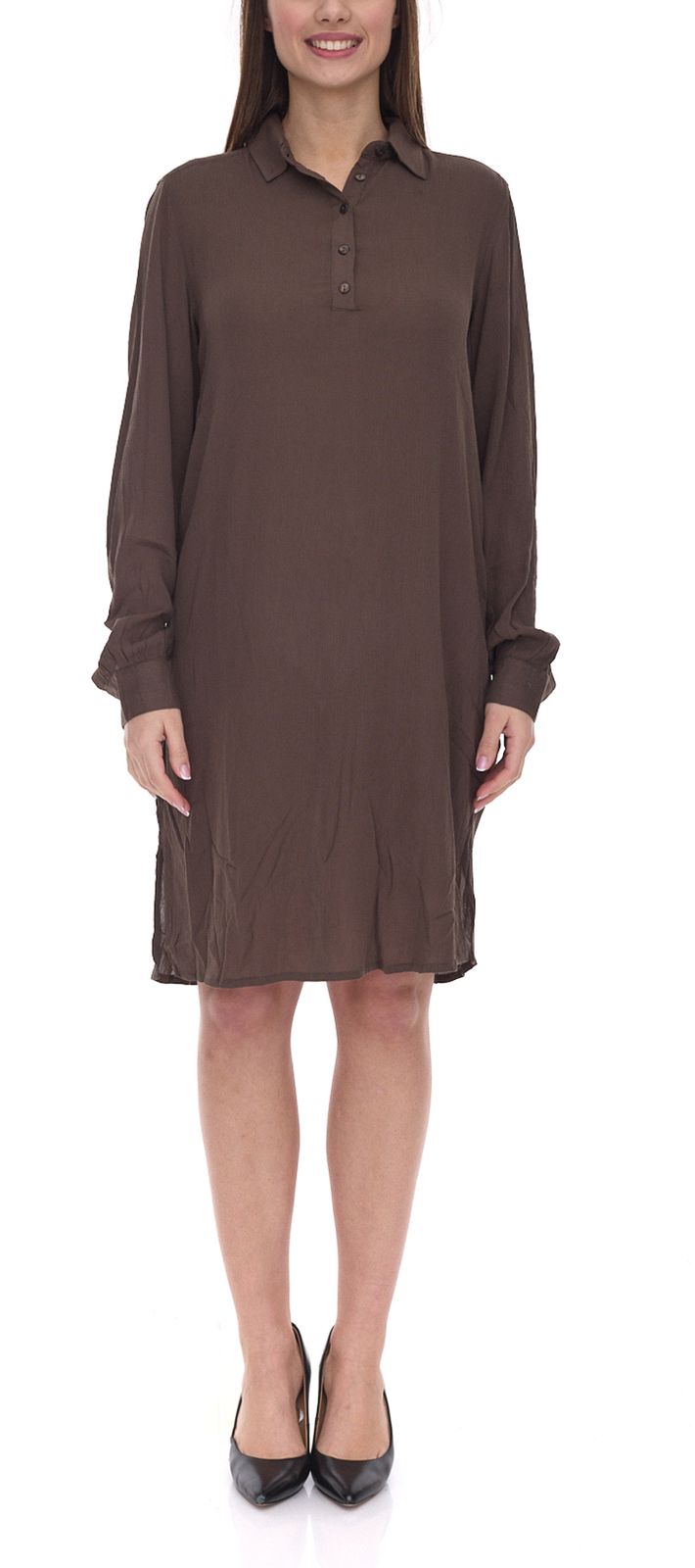 BOYSEN´S Kleid Damen Hemdblusen-Kleid in Crinkle Optik leicht durchscheinend 42883962 Braun BOYSEN´S Kleid Damen Hemdblusen-Kleid in Crinkle Optik leicht durchscheinend 42883962 Braun von BOYSEN´S